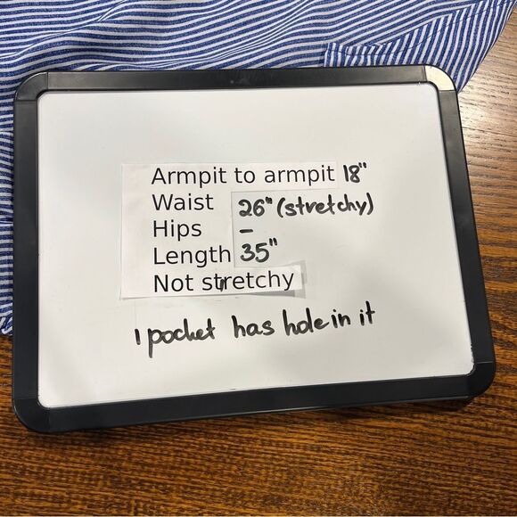 Monteau Blue and White Striped short sleeve Dress size large - Picture 8 of 12